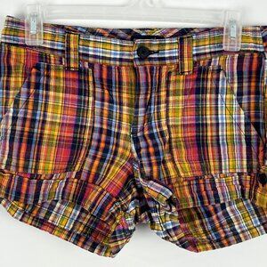 GAP Aubrey Boyfriend Shorts Size 2 Multicolor Plaid Waist 29in Inseam 3in Rise 7